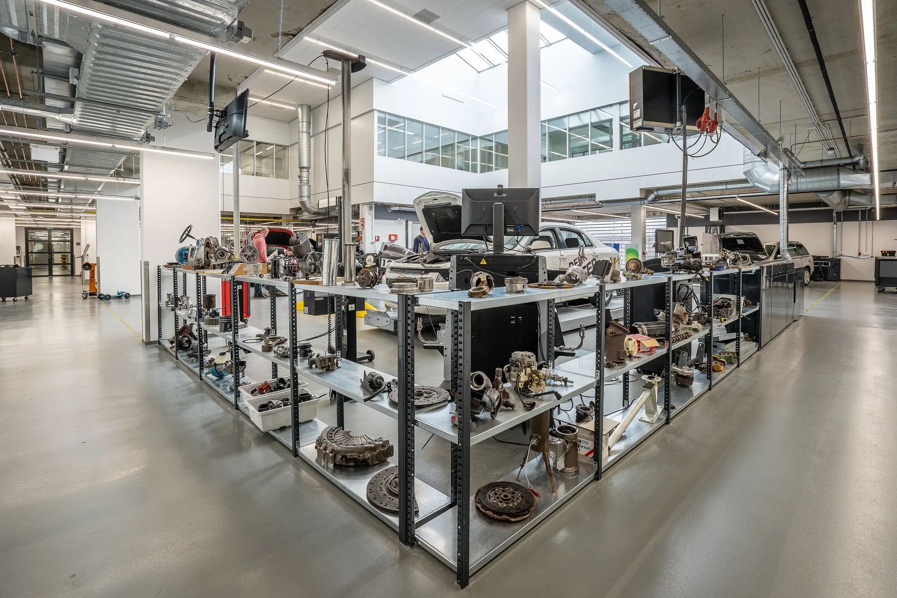 Automotive parts in a professional workshop